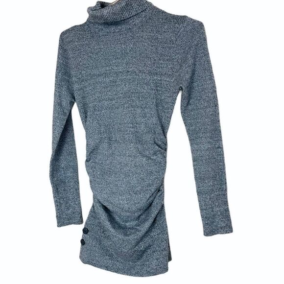 EUC Planet Gold Grey Knit Turtleneck Sweater Top Small - Picture 1 of 7